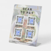 ビジネスQRコードライトフォトカスタムスキャンして支払う 台座サイン (正面)