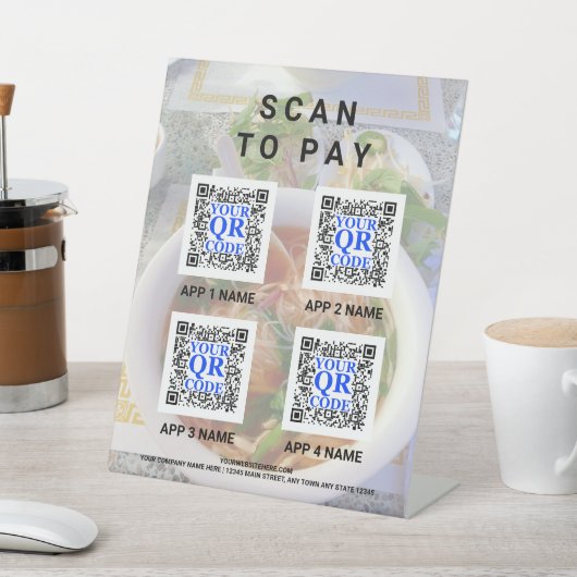 ビジネスQRコードライトフォトカスタムスキャンして支払う 台座サイン (インサイチュ)