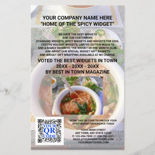 ビジネスQRコードライトフォトカスタムマーケティング チラシ (正面)