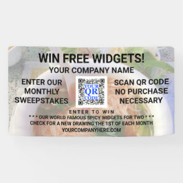 ビジネスQRコードライトフォトカスタム宣伝用 横断幕