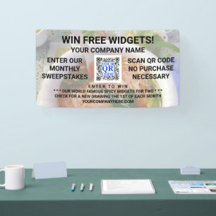 ビジネスQRコードライトフォトカスタム宣伝用 横断幕