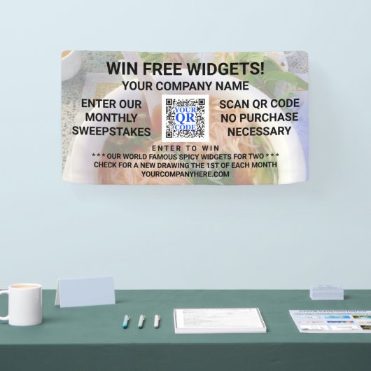 ビジネスQRコードライトフォトカスタム宣伝用 横断幕 (トレードショー)