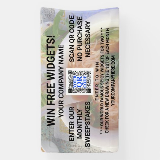 ビジネスQRコードライトフォトカスタム宣伝用 横断幕 (縦)