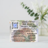 ビジネスQRコードライトフォトカスタム広告ズ ポストカード (スタンド正面)