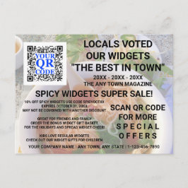 ビジネスQRコードライトフォトカスタム広告ズ ポストカード