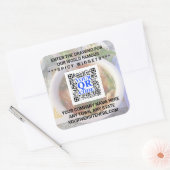 ビジネスQRコードライトフォトカッコいいシンプル宣伝 スクエアシール (封筒)