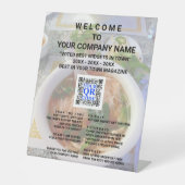 ビジネスQRコードライトフォトショップカッコいいへようこそ 台座サイン (正面)