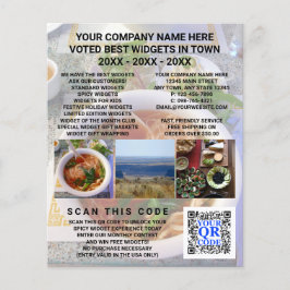 ビジネスQRコードライトフォト広告のカスタム チラシ