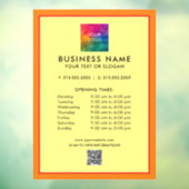 ビジネスQRコードロゴの営業時間シンプル ウィンドウサイン (シート3)