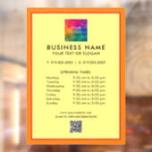 ビジネスQRコードロゴの営業時間シンプル ウィンドウサイン (シート2)