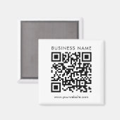 ビジネスQRコードロゴ文字カスタムスクエアテンプレート マグネット (正面/裏面)