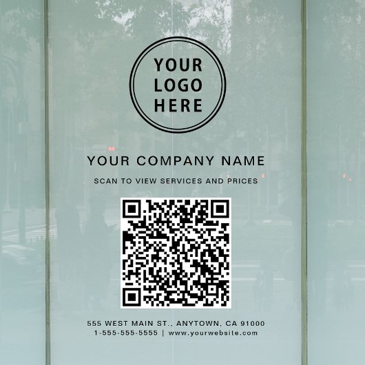 ビジネスQRコードロゴ ウィンドウサイン