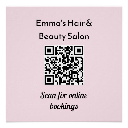 ビジネスQRコード促進カスタム美しいサロン ポスター (正面)