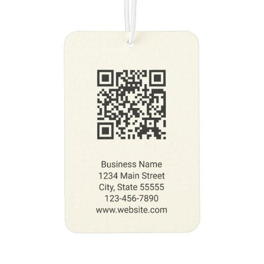 ビジネスQRコード名連絡情報（白黒） カーエアーフレッシュナー (裏面)