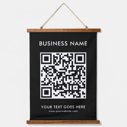 ビジネスQRコード文字ロゴの追加独自の作成 吊り下げ型タペストリー (正面)