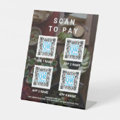 ビジネスQRコード暗い写真のカスタムスキャンを支払う 台座サイン (正面)