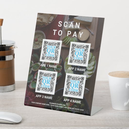 ビジネスQRコード暗い写真のカスタムスキャンを支払う 台座サイン (インサイチュ)