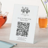 ビジネスQRコード理容師サロン名ロゴ価格表 台座サイン (インサイチュ)