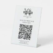 ビジネスQRコード理容師サロン名ロゴ価格表 台座サイン (正面)