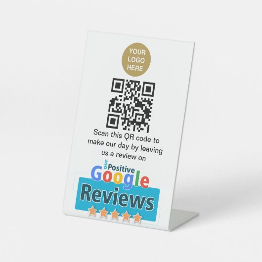 ビジネスQRコードGoogle Reviewペデスタルサイン 台座サイン (正面)