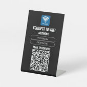 ビジネスQR WiFiアクセススキャン接続ゲストネットワーク 台座サイン (正面)