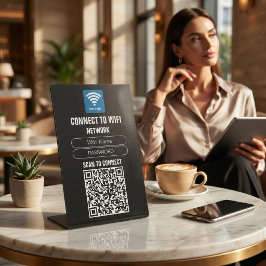 ビジネスQR WiFiアクセススキャン接続ゲストネットワーク 台座サイン