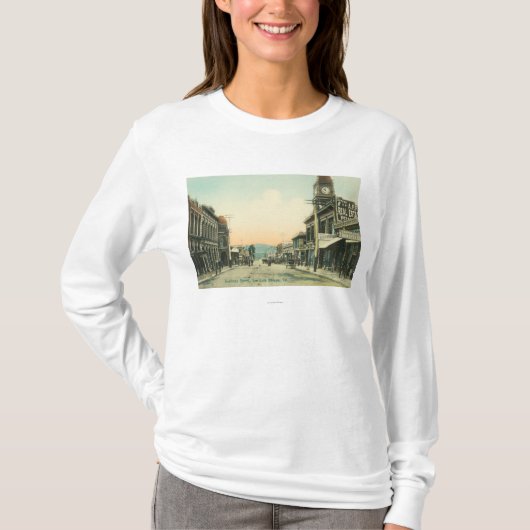 ビジネスStreetSan Luis Obispo、カリフォルニアの眺め Tシャツ (正面)