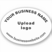 ビジネスWebサイトの白い楕円形のビニールステッカー シール (正面)
