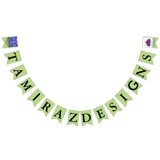 ビジネスWebサイトの緑の名前の写真 バンティングフラッグ (全)