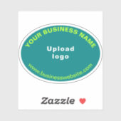 ビジネスWebサイトティール(緑がかった色)グリーンオーバルシェイプビニール シール (シート)