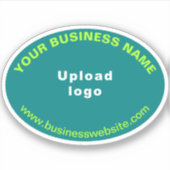 ビジネスWebサイトティール(緑がかった色)グリーンオーバルシェイプビニール シール (正面)