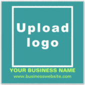 ビジネスWebサイトティール（緑がかった色）グリーンラージスクエアビニル シール (正面)