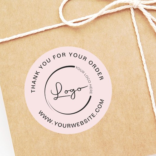 ビジネスWebサイトテンプレートサンキューピンク ラウンドシール