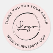ビジネスWebサイトテンプレートサンキューピンク ラウンドシール (正面)