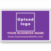 ビジネスWebサイト上の紫色の長方形ビニールステッカー シール (正面)