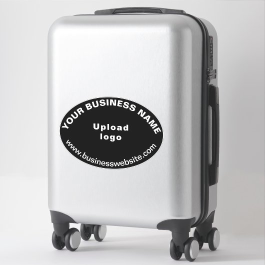 ビジネスWebサイト上の黒い大きな楕円形の形状ビニール シール (スーツケース)