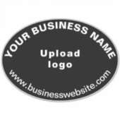 ビジネスWebサイト上の黒い大きな楕円形の形状ビニール シール (正面)