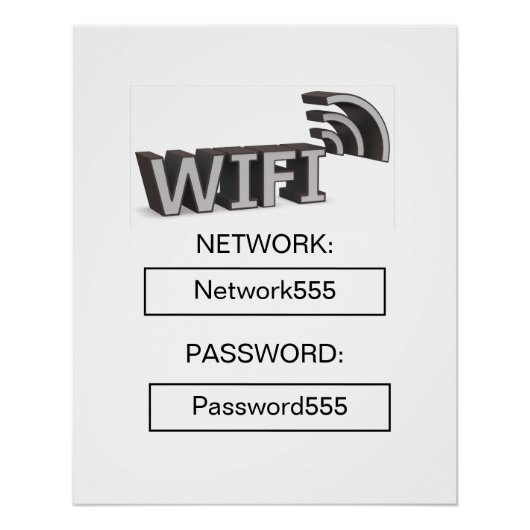 ビジネスWiFiのパスワード ポスター (正面)