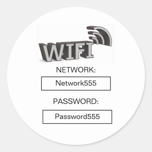 ビジネスWiFiのパスワード ラウンドシール (正面)