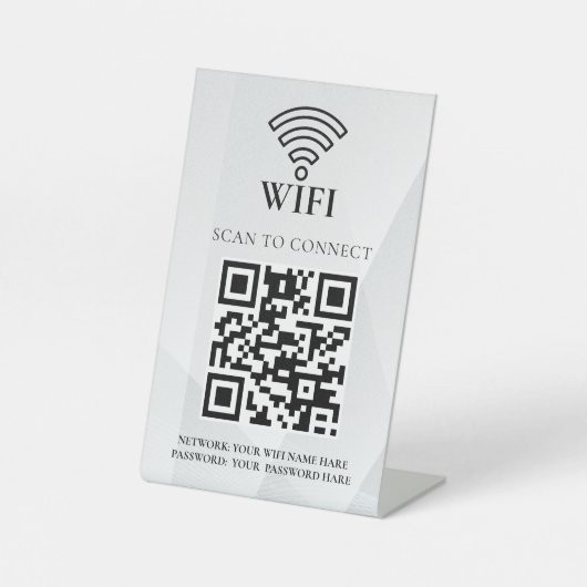 ビジネスWiFiネットワークQRコードカスタマイズ 台座サイン (正面)