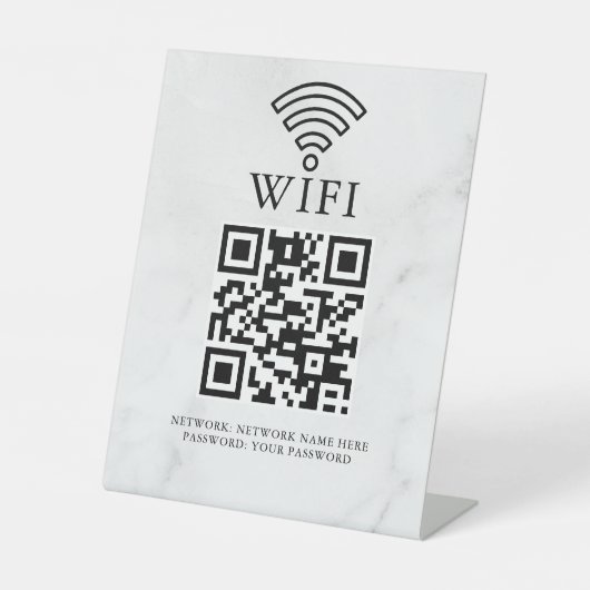 ビジネスWiFiネットワークQRコードカスタマイズ 台座サイン (正面)