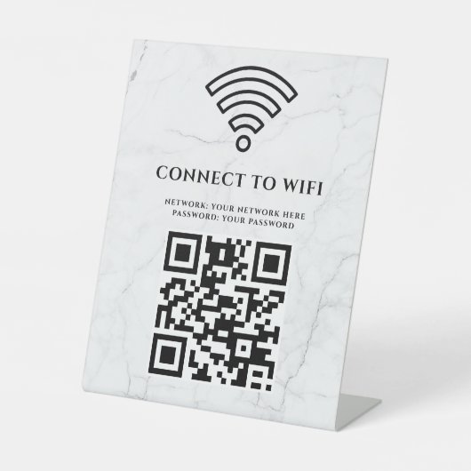 ビジネスWiFiネットワークQRコードカスタマイズ 台座サイン (正面)