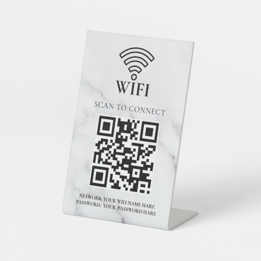 ビジネスWiFiネットワークQRコードカスタマイズ 台座サイン (正面)