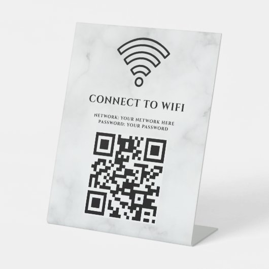 ビジネスWiFiネットワークQRコードカスタマイズ 台座サイン (正面)