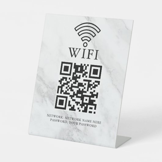 ビジネスWiFiネットワークQRコードカスタマイズ 台座サイン (正面)