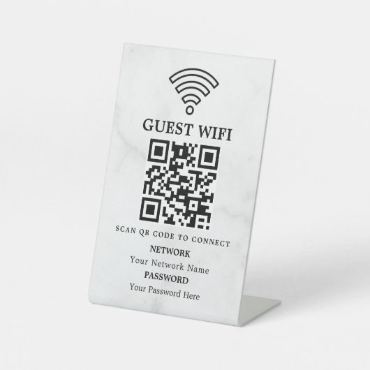 ビジネスWiFiネットワークQRコードカスタマイズ 台座サイン (正面)