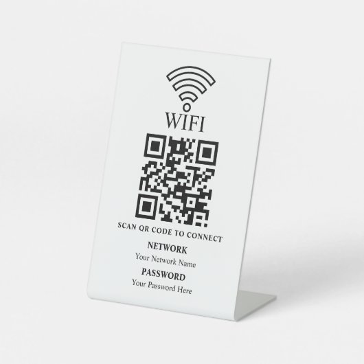 ビジネスWiFiネットワークQRコードカスタマイズ 台座サイン (正面)