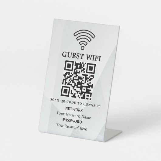 ビジネスWiFiネットワークQRコードカスタマイズ 台座サイン (正面)