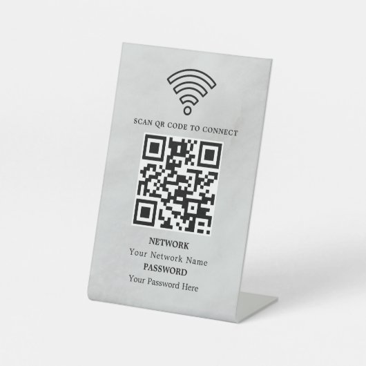 ビジネスWiFiネットワークQRコードカスタマイズ 台座サイン (正面)