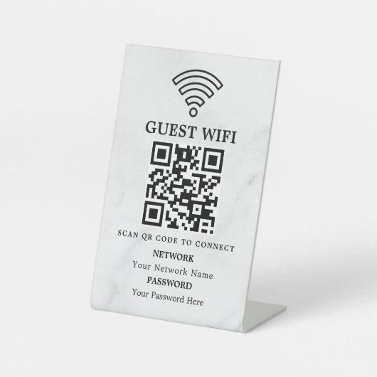 ビジネスWiFiネットワークQRコードカスタマイズ 台座サイン (正面)